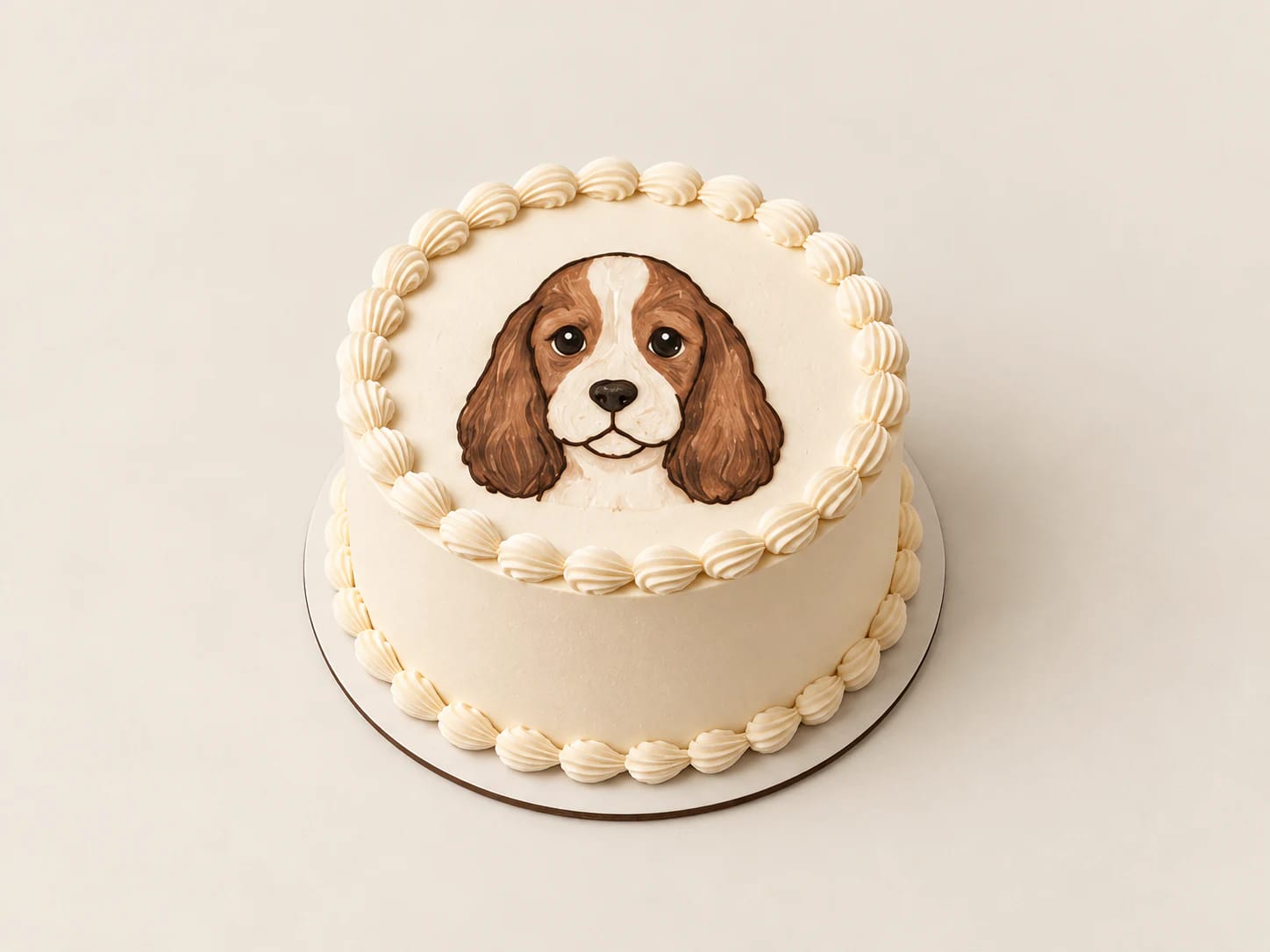Classic: A dog's portrait painted by hand on a HAV HAV cake